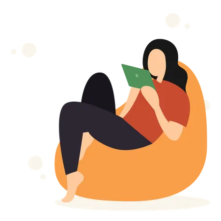 Woman Relax on Sofa  Illustration