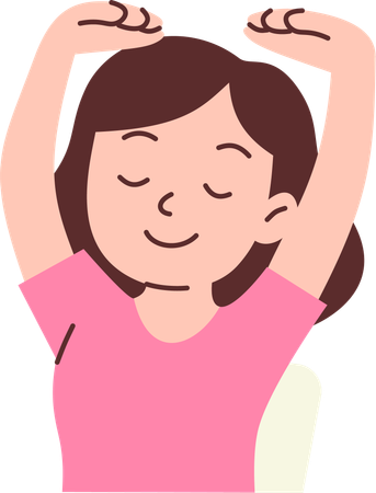 Woman Relaxed From Working  Illustration
