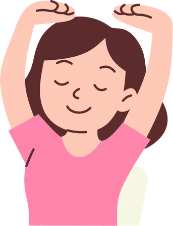 Woman Relaxed From Working  Illustration