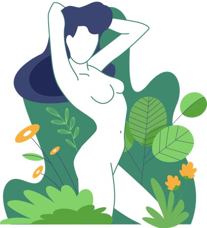 Woman relaxes body in massage  Illustration