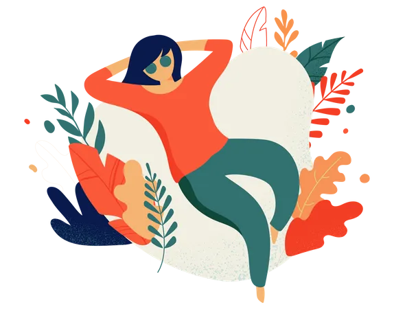 Woman Relaxing Illustration