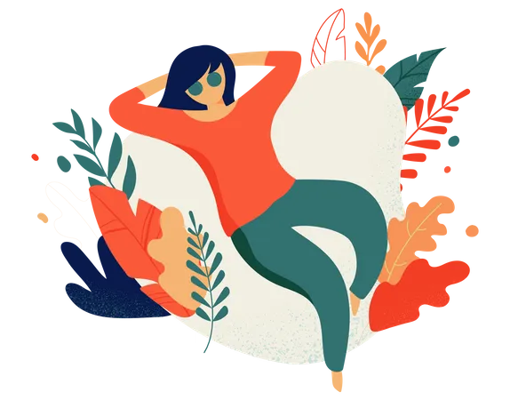 Woman Relaxing  Illustration