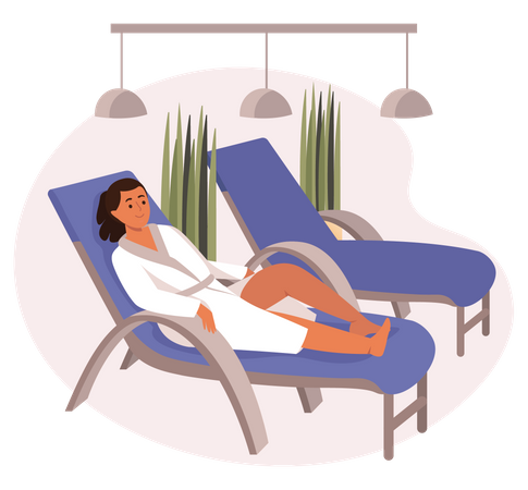Woman relaxing in chair Illustration