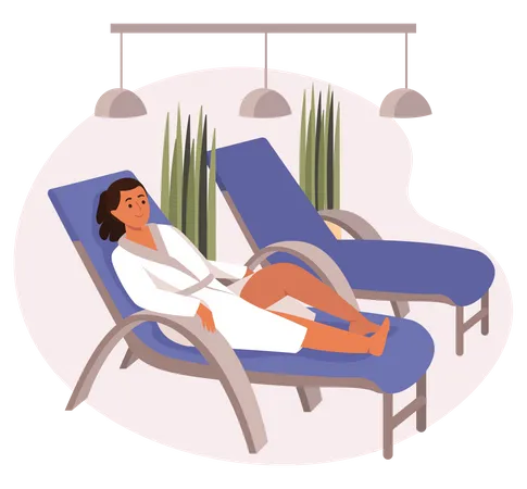 Woman relaxing in chair  Illustration