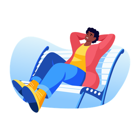 Woman relaxing in park  Illustration