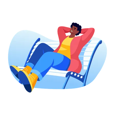 Woman relaxing in park  Illustration