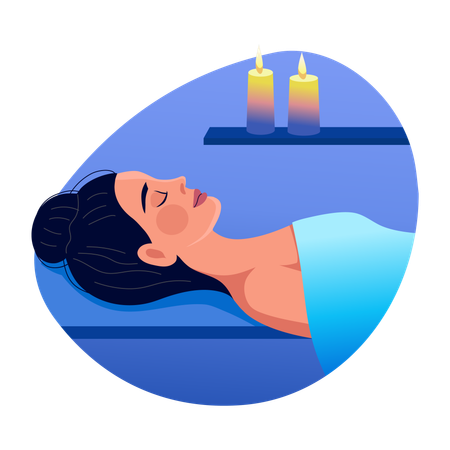 Woman relaxing in spa  Illustration