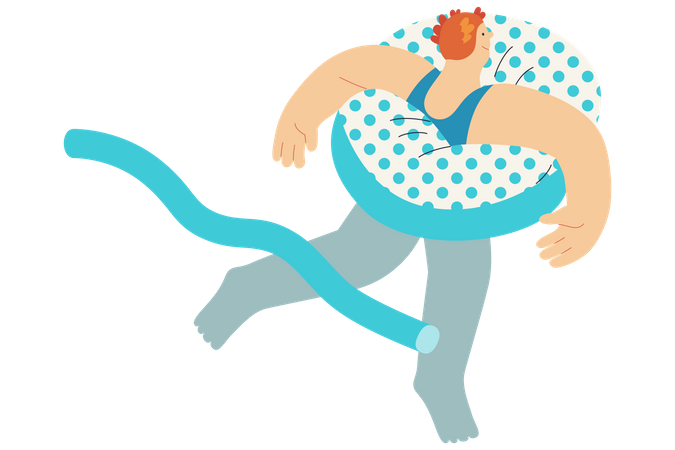 Woman Relaxing In Swimming Pool  Illustration