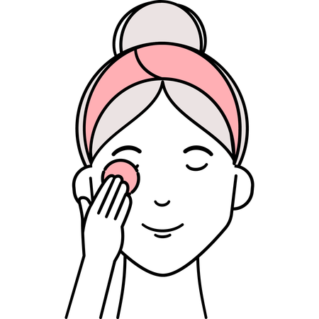 Woman Removing Make Up  Illustration