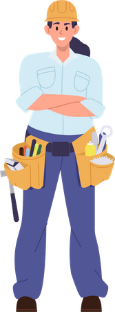 Woman repair technician  Illustration