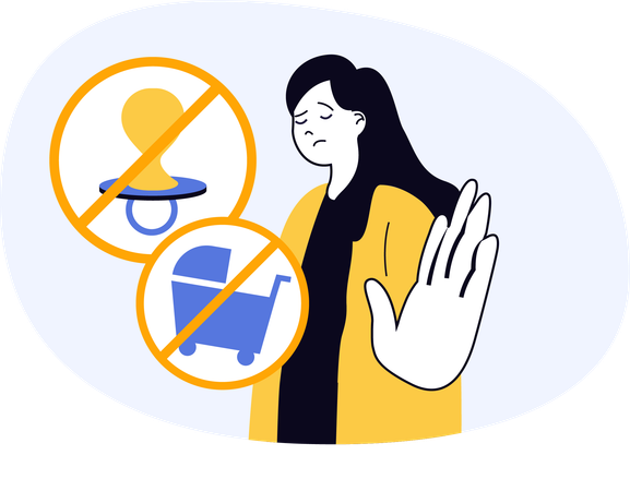 Woman restrict kids vision  Illustration