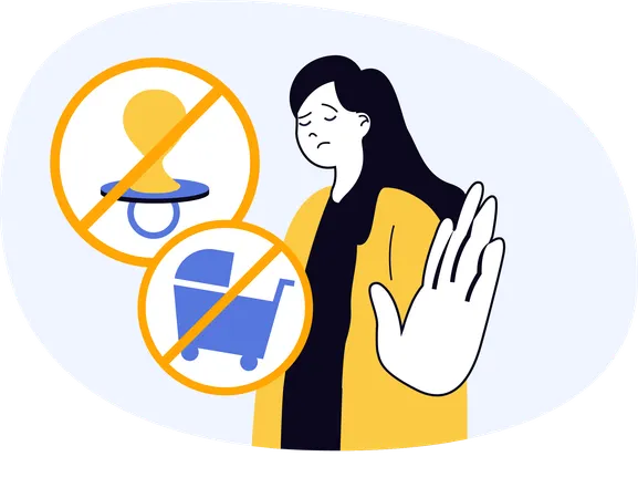 Woman restrict kids vision  Illustration