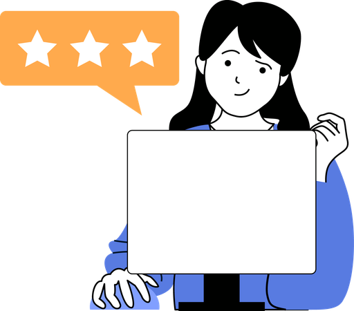 Woman reviewing social media likes  Illustration