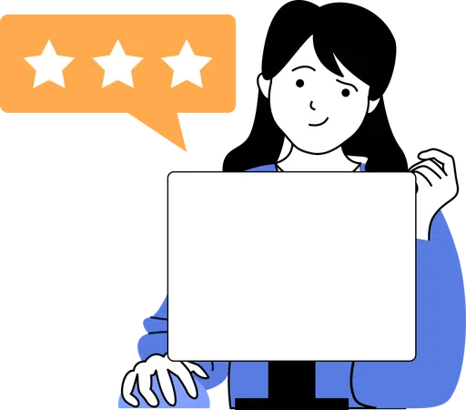 Woman reviewing social media likes  Illustration