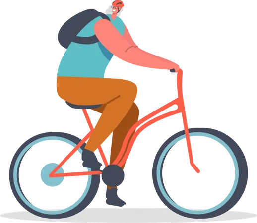 Woman riding bicycle Illustration