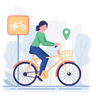 ride in bike lane illustrations