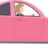 woman driving vehicle illustration