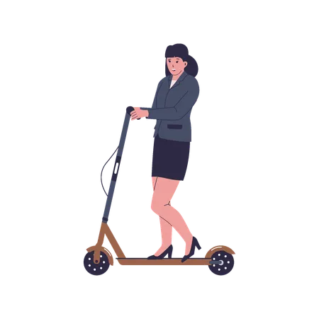 Woman riding electric scooters  Illustration