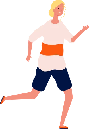 Woman Running Illustration