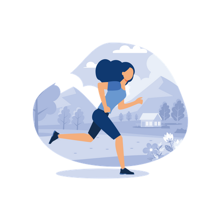 Woman running Illustration