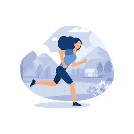 Woman running Illustration