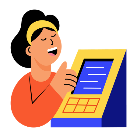 Woman running AI terminal  Illustration