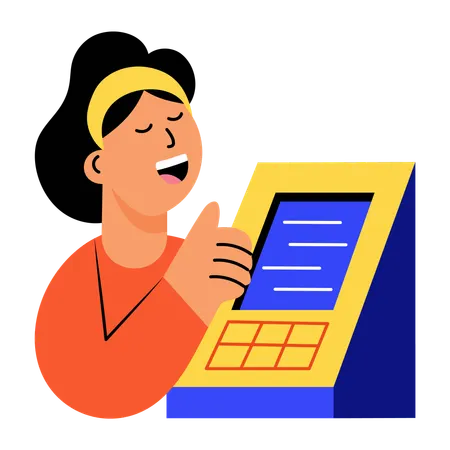 Woman running AI terminal  Illustration