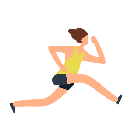 Woman running fast  Illustration