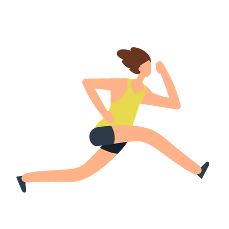 Woman running fast  Illustration