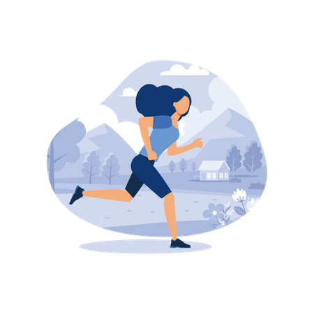 Woman running  Illustration