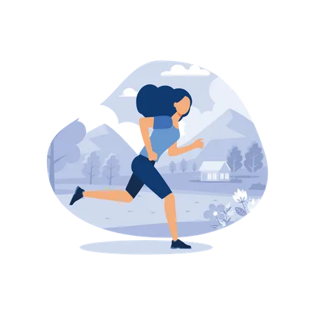 Woman running  Illustration