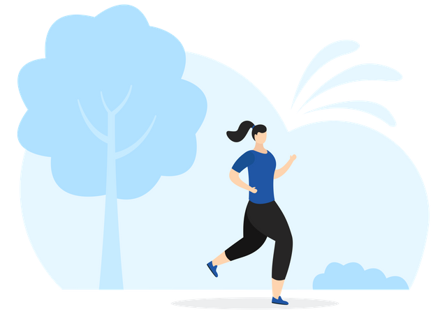 Woman Running  Illustration