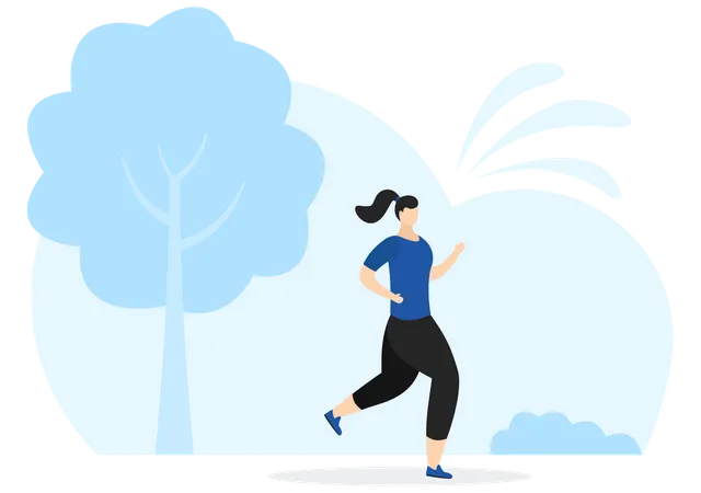 Woman Running  Illustration