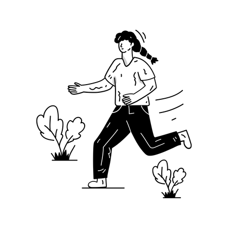 Woman Running  Illustration