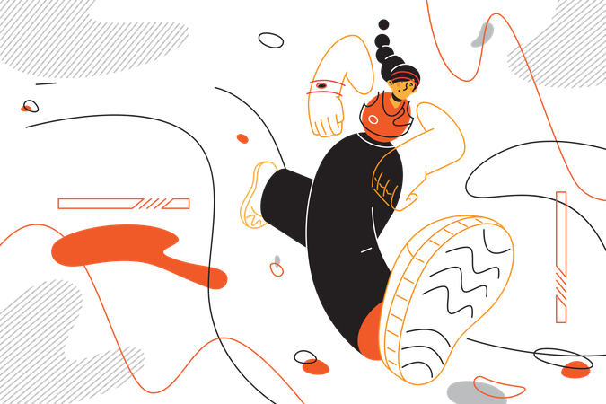Woman running  Illustration