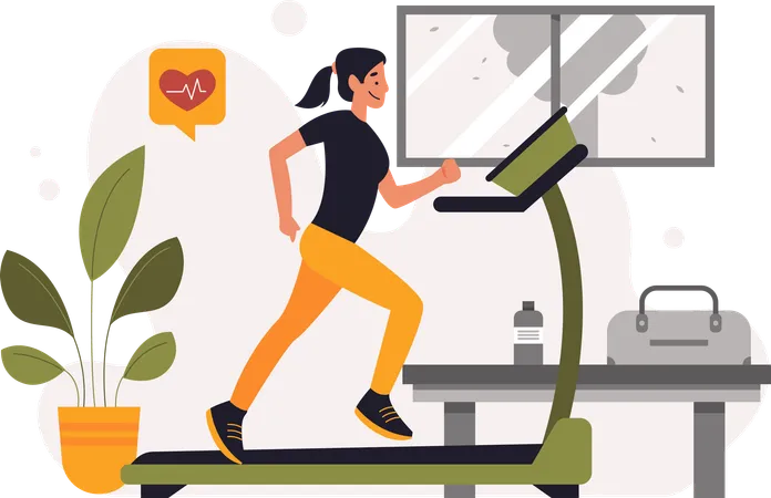 This Illustration Depicts A Woman Performing The Cardio Exercise A Form Of Physical Activity That Elevates The Heart And Breathing Rate For An Extended Duration Perfect For Web Design Posters And Campaigns Promoting Healthy Living This User Friendly And Fully Editable Illustration Serves As A Valuable Resource For Promoting A Healthier Lifestyle And Advocating For A Better Quality Of Life Illustration