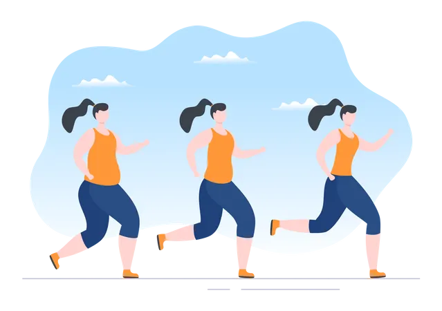 Woman running to lose weight  Illustration