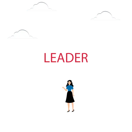 Woman Running Up Leader's Cubes  Illustration