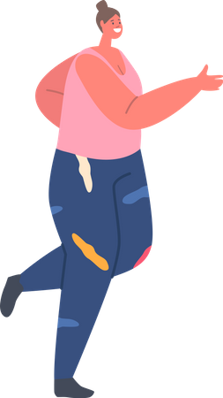 Woman running while wearing sportswear  Illustration