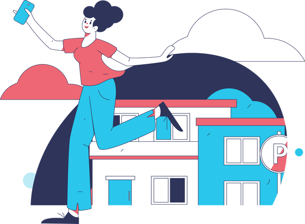 Woman runs away from home  Illustration