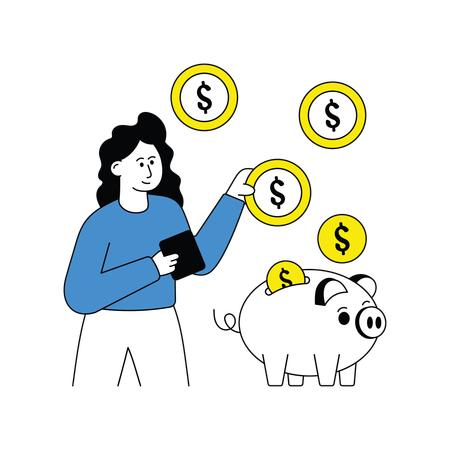 Woman Saving Money  Illustration