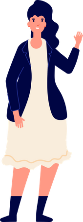 Woman saying hii  Illustration