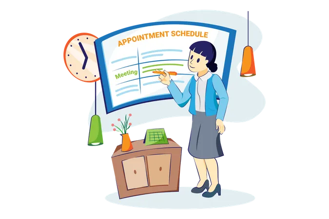 Woman scheduling appointment meeting  Illustration