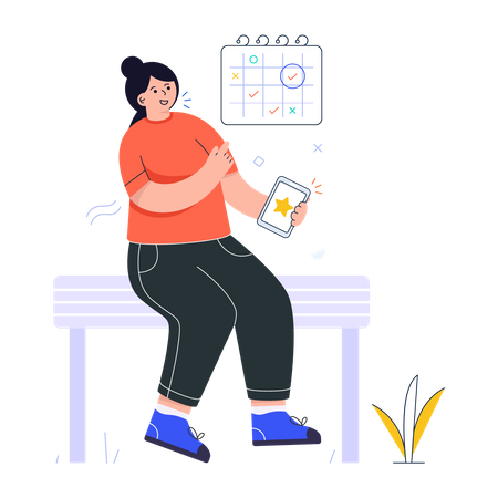 Woman scheduling Event Planning Illustration