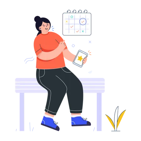 Woman scheduling Event Planning Illustration