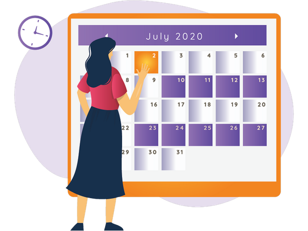 Woman scheduling Planning  Illustration