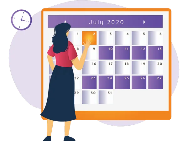 Woman scheduling Planning  Illustration