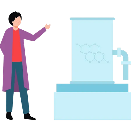 Woman Scientist doing experiment in lab  Illustration