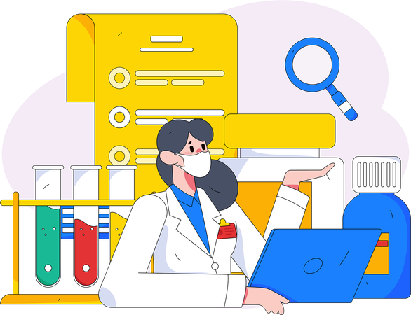 Woman scientist doing research  Illustration