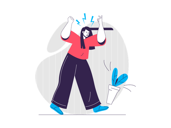 Woman screaming  Illustration